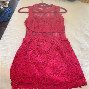 Hot pink lace dress